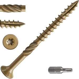 Wensilon #10 x 3 Deck Screws, 137PCS 2LB Bronze Exterior Wood Screws
